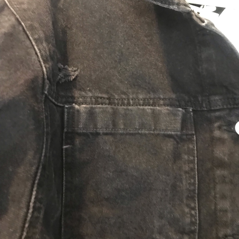 NWT Mango MNG Denim Black Distressed Jacket M - Picture 8 of 10